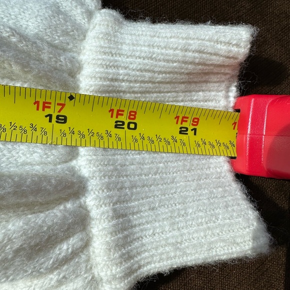 Ann Taylor Cream Sheer Knit Sweaters V Neck With Puff Poofy Balloon Sleeves Sz M - Picture 9 of 12